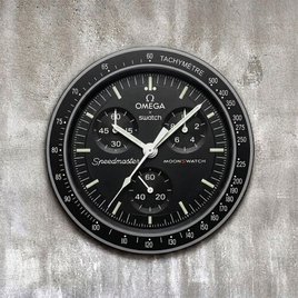 Omega Swatch MoonSwatch Wall Clock – Speedmaster Chronograph Look | Gift for Men | 3D Print