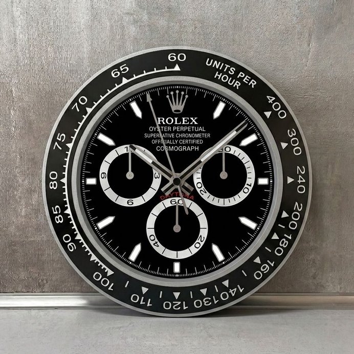 Rolex Daytona Wanduhr – Ikonischer Chronographen-Look in Schwarz und Weiß | Geschenk für Männer | 3D Druck 2