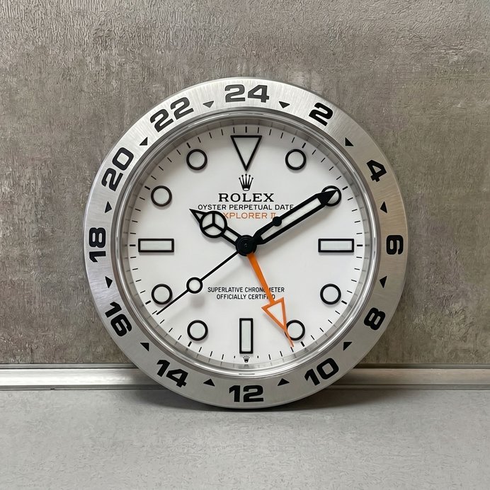 Rolex Explorer II Wanduhr – Entdecker Look in Weiß | Geschenk für Männer | 3D Druck 1