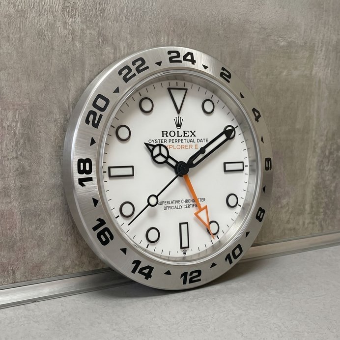 Rolex Explorer II Wanduhr – Entdecker Look in Weiß | Geschenk für Männer | 3D Druck 2