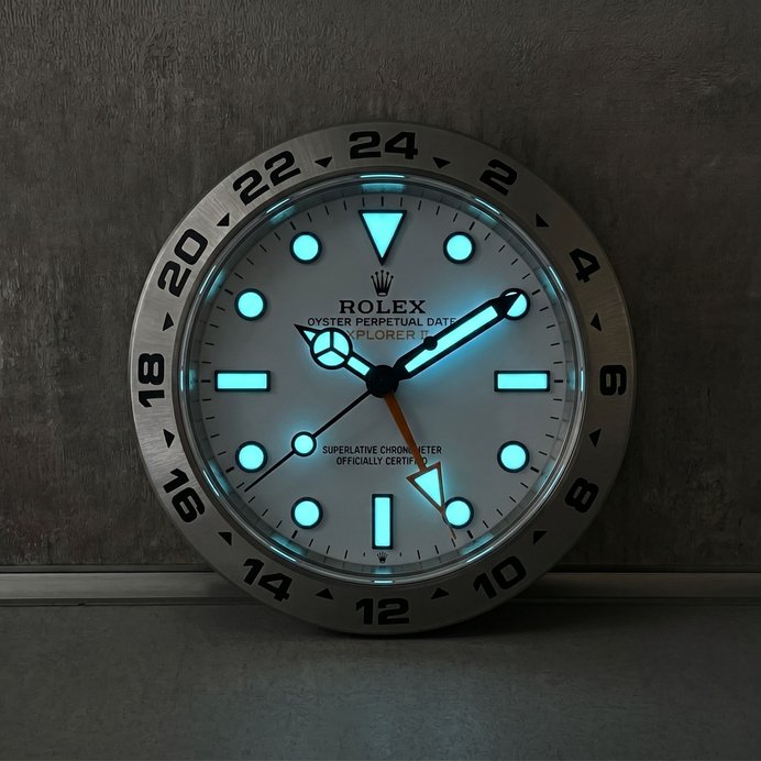 Rolex Explorer II Wanduhr – Entdecker Look in Weiß | Geschenk für Männer | 3D Druck 3
