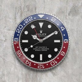 Rolex GMT-Master II Wall Clock – 24h Design in Red-Blue, Red, Blue or Green | Gift for Men | 3D Print