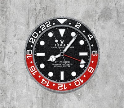 Rolex GMT-Master II Wanduhr – 24h Design in Rot-Blau, Rot, Blau oder Grün | Geschenk für Männer | 3D Druck 2