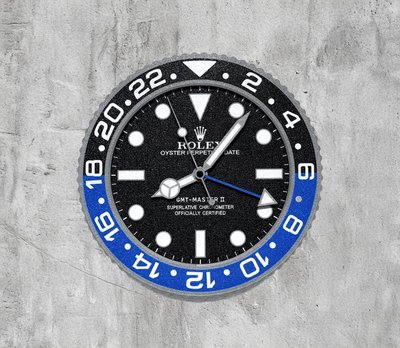 Rolex GMT-Master II Wanduhr – 24h Design in Rot-Blau, Rot, Blau oder Grün | Geschenk für Männer | 3D Druck 3
