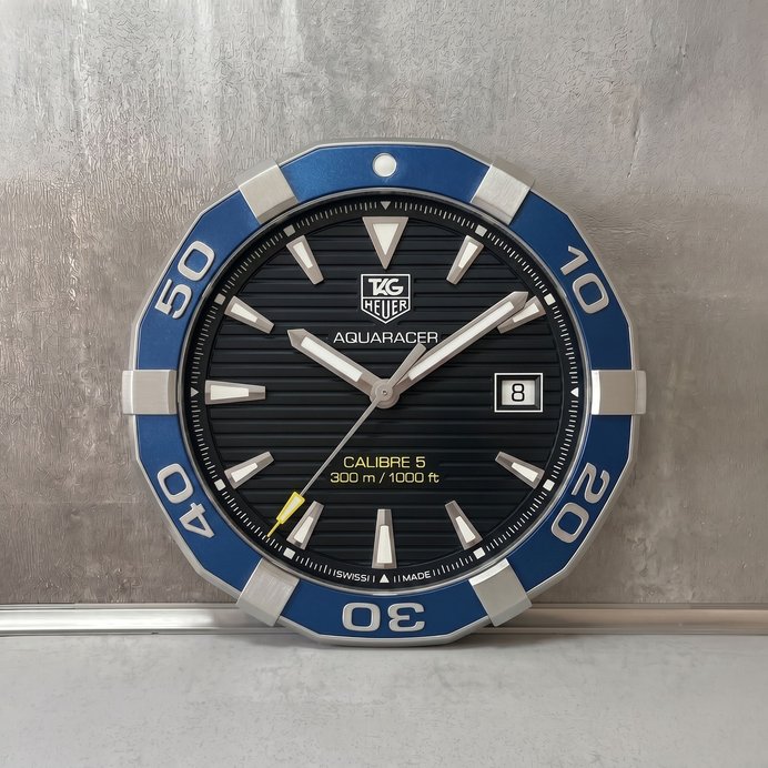 TAG Heuer Aquaracer Wanduhr – Calibre 5 Design | Maritimer Look | Geschenk für Uhrenliebhaber | 3D Druck 13