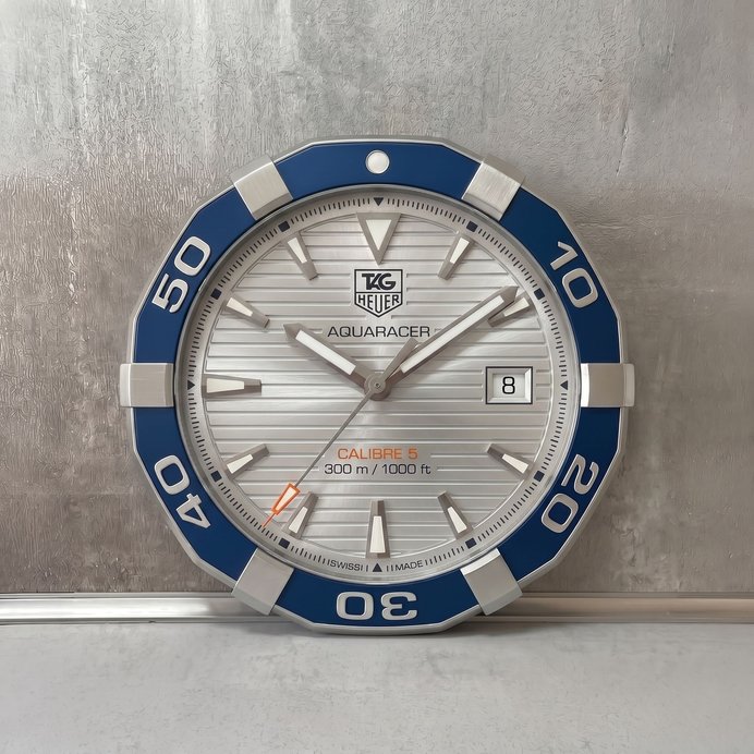 TAG Heuer Aquaracer Wanduhr – Calibre 5 Design | Maritimer Look | Geschenk für Uhrenliebhaber | 3D Druck 3