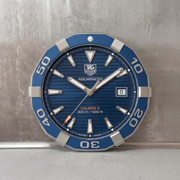 TAG Heuer Aquaracer Wanduhr – Calibre 5 Design | Maritimer Look | Geschenk für Uhrenliebhaber | 3D Druck 9