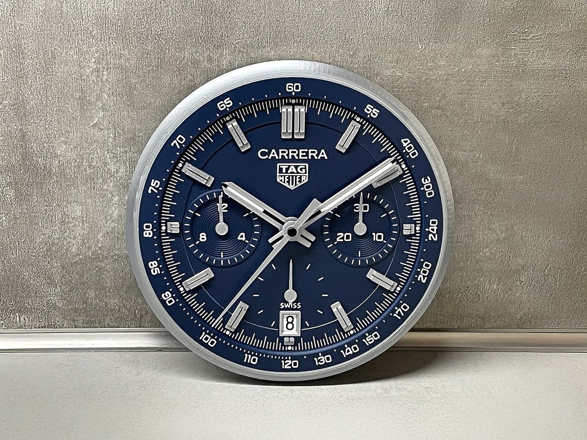 TAG Heuer Carrera Heuer 02 Wanduhr – Racing-Ästhetik trifft moderne Eleganz! – Geschenk für Männer | 3D Druck